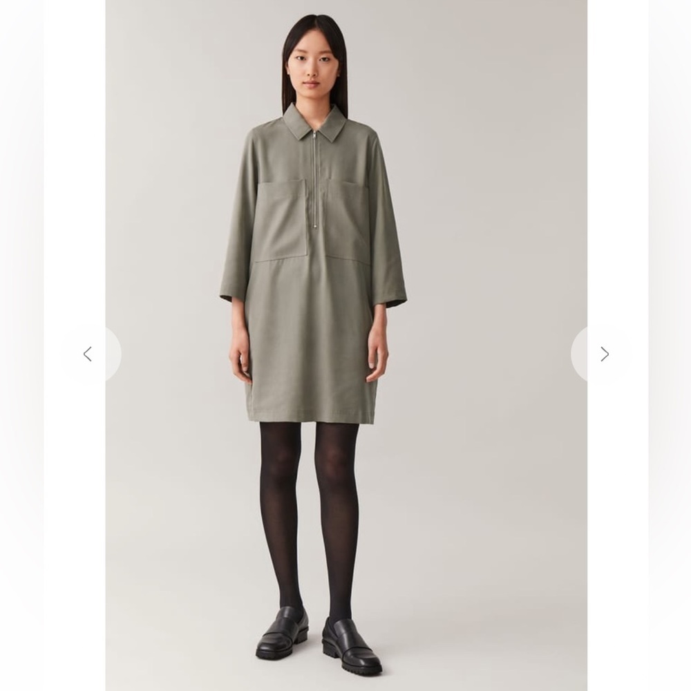 COS zip front shirt dress